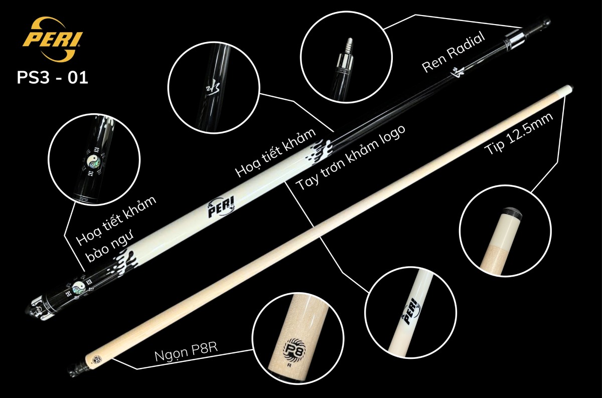 Đánh giá gậy billiards Peri PS3-01