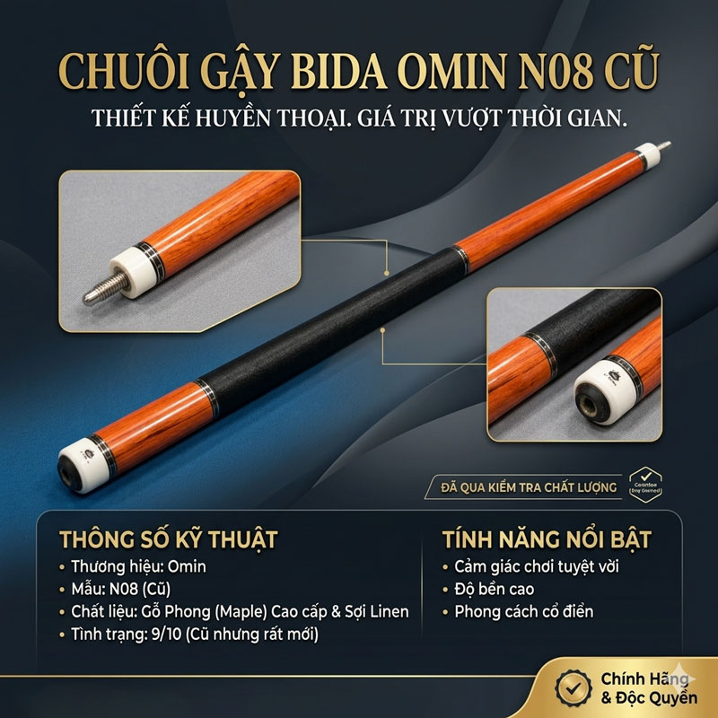 Chuôi Gậy Bida Omin N08 Cũ