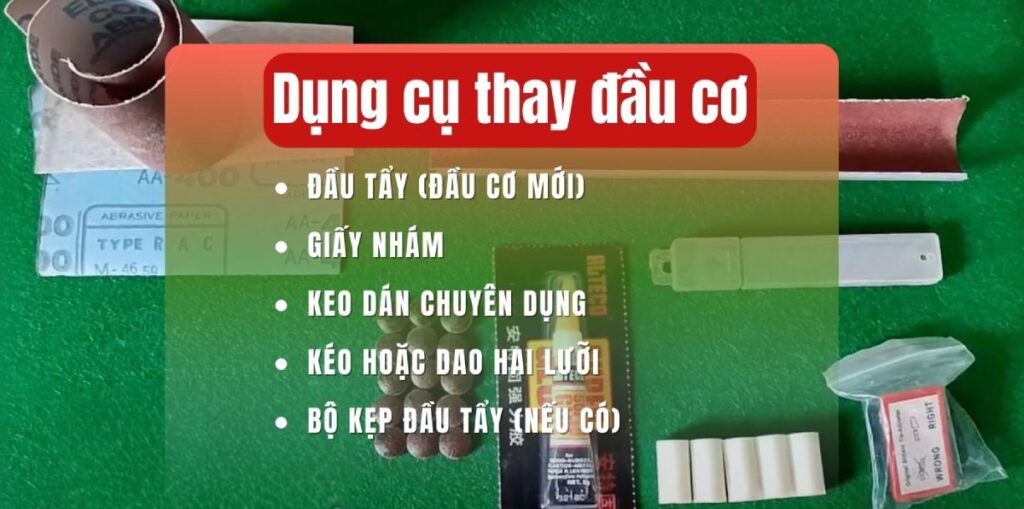 Cách Thay Đầu Cơ Bida Bằng Tay Đúng Kỹ Thuật Tại Nhà